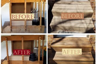 homemade wood stain before and after