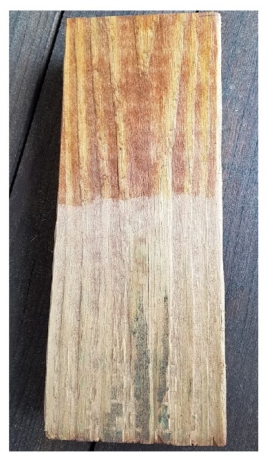 How to Make Homemade Wood Stain 2 wood half stained